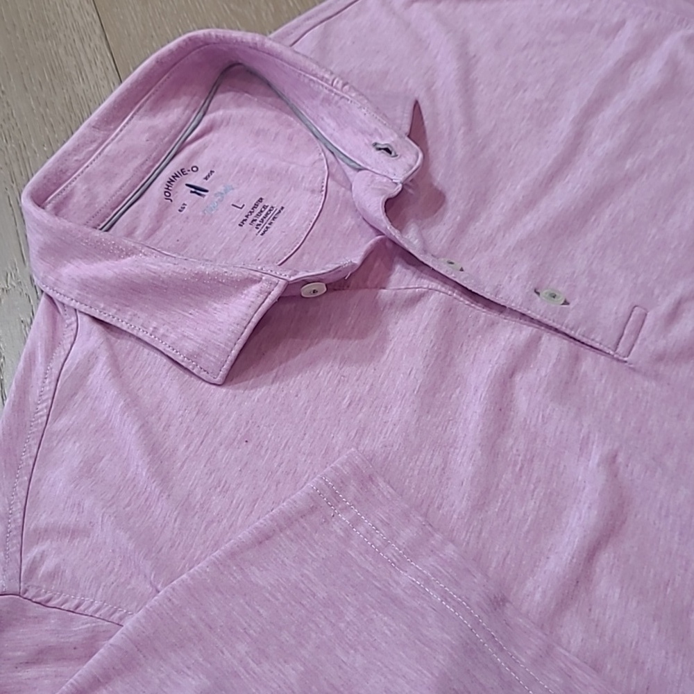 johnnie-O Polo Shirt Men's sz L Pink Short Sleeve Golf/Casual Polo Shirt